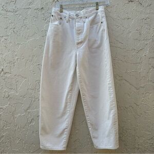 MADEWELL Balloon Jeans Women Size 27 White Barrel Minimalist Button Fly